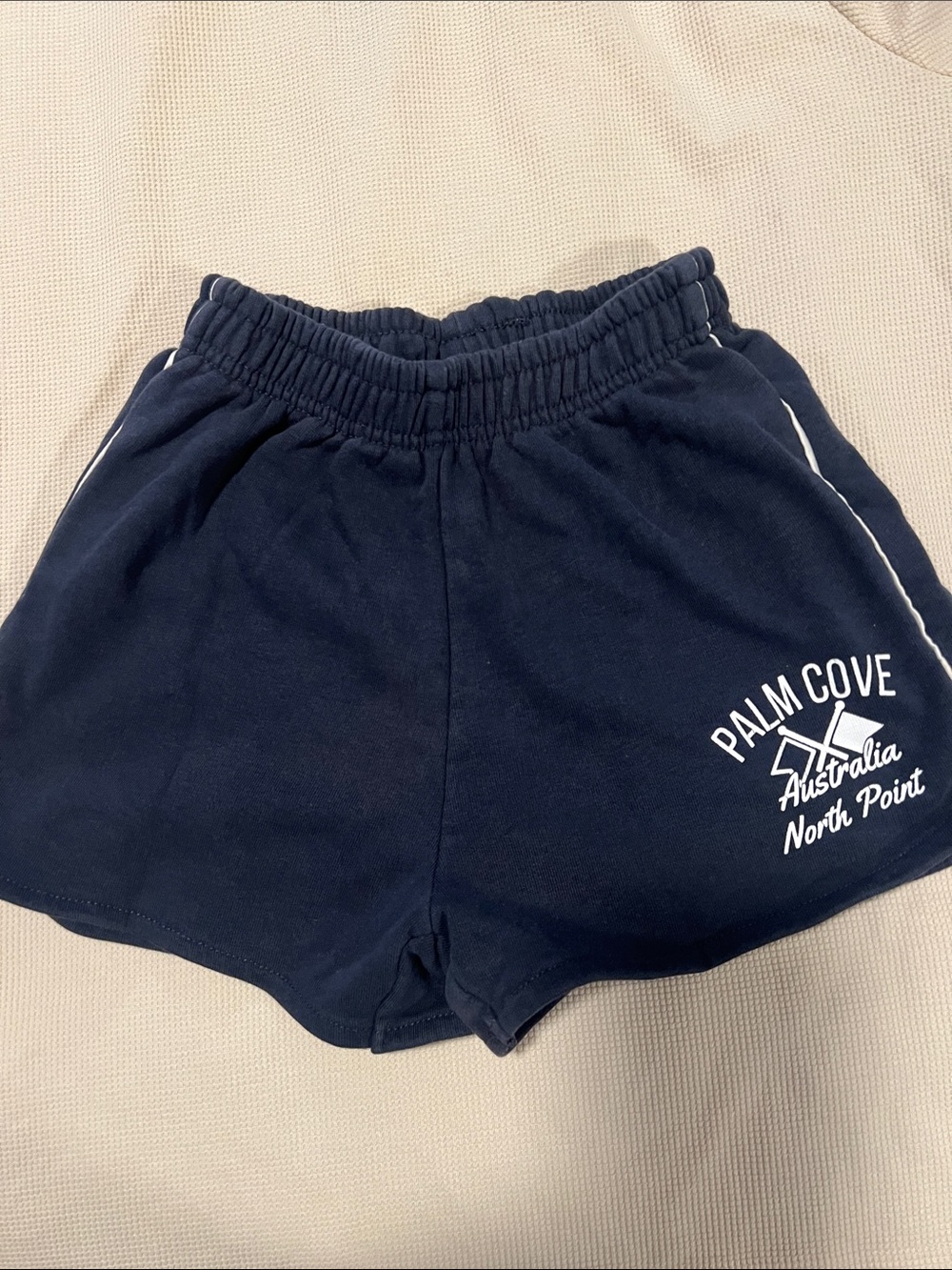 Zara Navy Girls Athletic Shorts with White Piping
